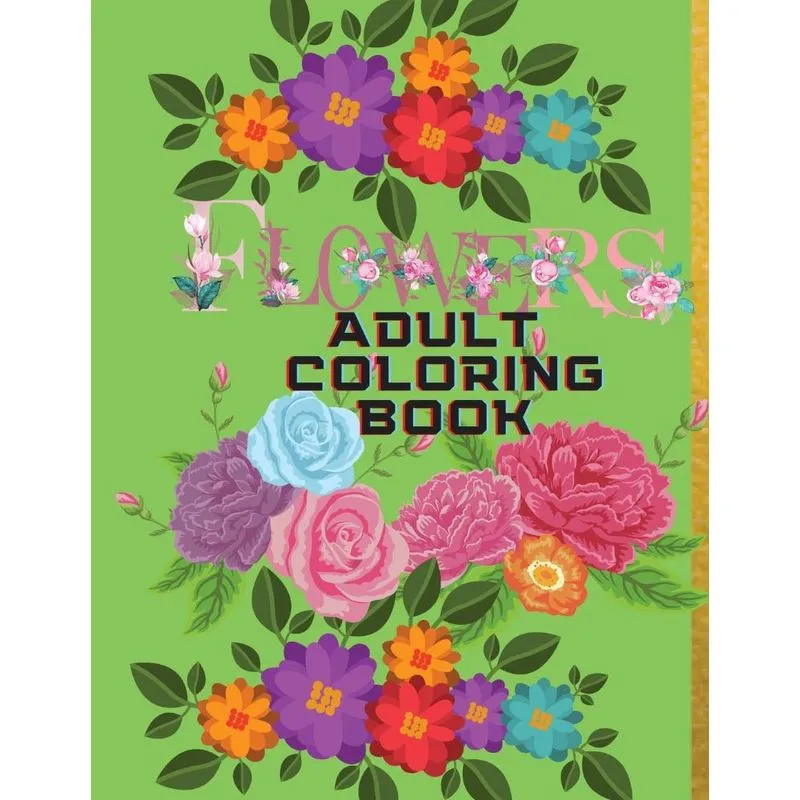 Flowers adult coloring book