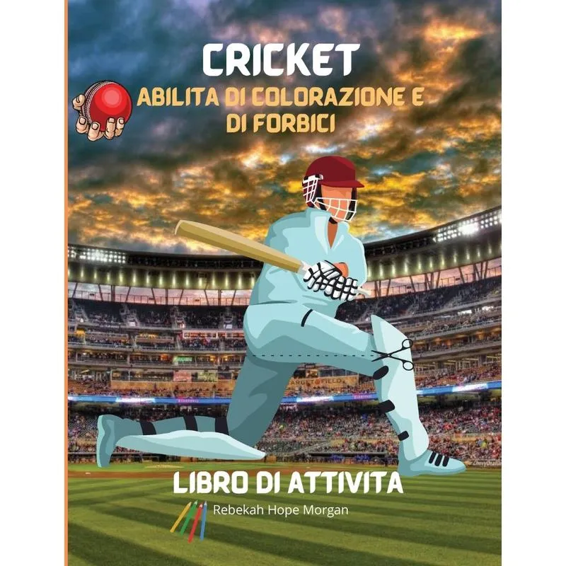 Cricket Abilità di colorazione e di forbici Libro di attivi