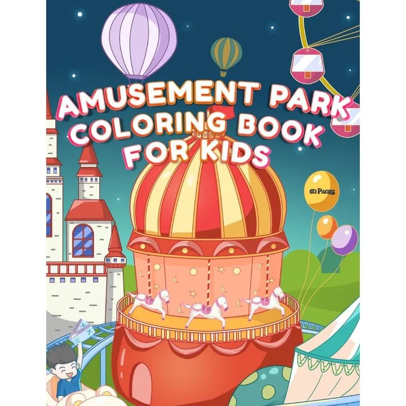 Amusement Park Coloring Book For Kids