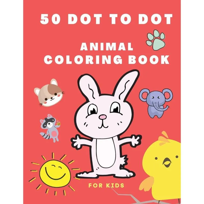 50 Dot to Dot Animal Coloring Book