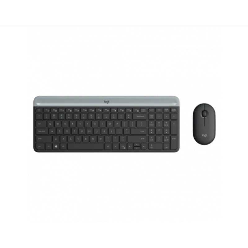 Kit Teclado e Mouse Logitech Sem fio MK470 Slim Ultrafino Preto 920-008674