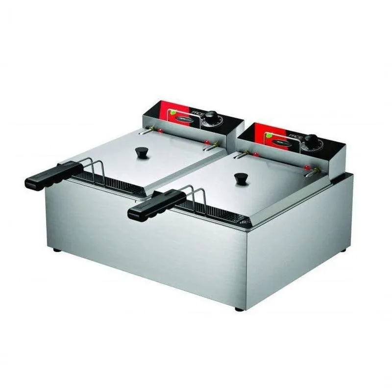 Fritador Elétrico FRCE 10 com Tampa 10L 2 Cestos Cabo Isolado Cinza Metalcubas 220V Fritador Elétrico FRCE 10 com Tampa 10L 2 Cestos Cinza Metalcubas 220V