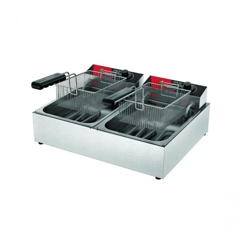 Fritador Elétrico Metalcubas FRCE 6 6 Litros 2 Cubas Resistências Blindadas Termostato Inox 110V Fritador Elétrico Metalcubas FRCE 6 6 Litros 2 Cubas 5000W Inox 110V