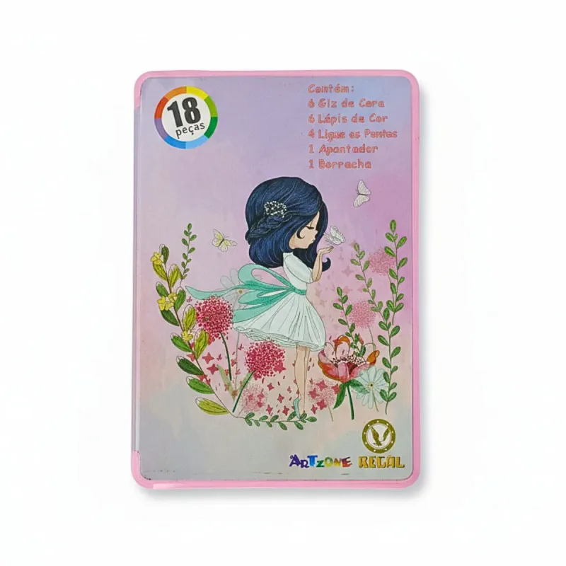 Maleta para Desenho Girls Rule com 18 Pecas Mt-18r