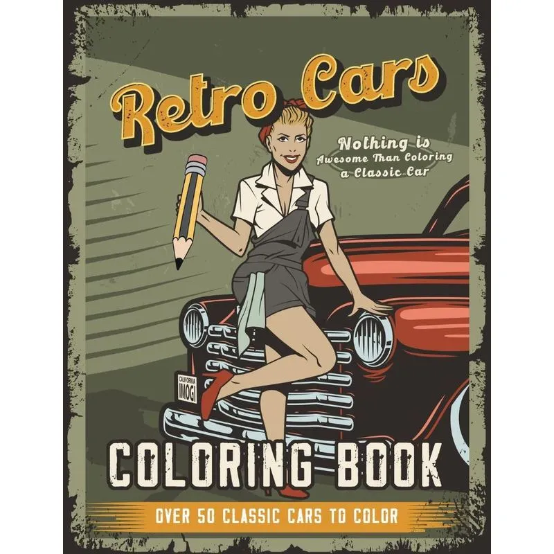Retro Cars Coloring Book