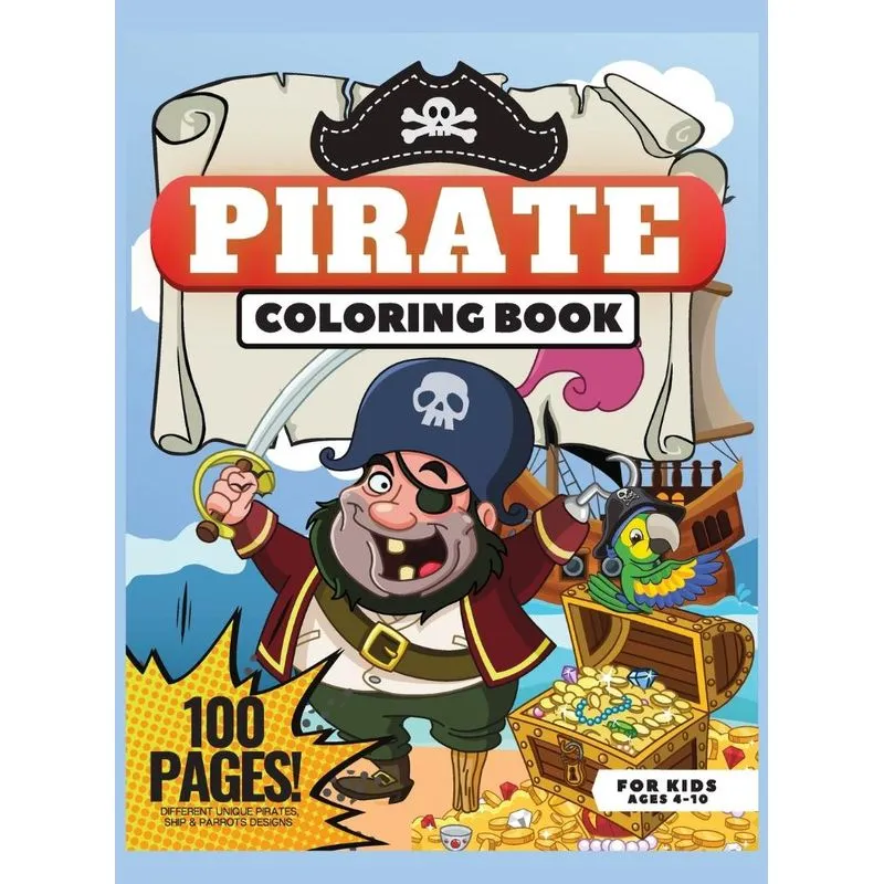 Pirate Coloring Book, 100 Pages