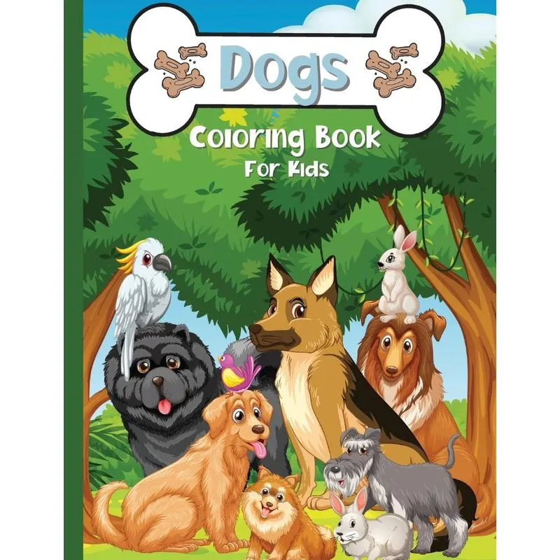 Dogs Coloring Book For kids