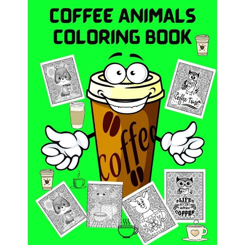 Coffee Animals Coloring Book