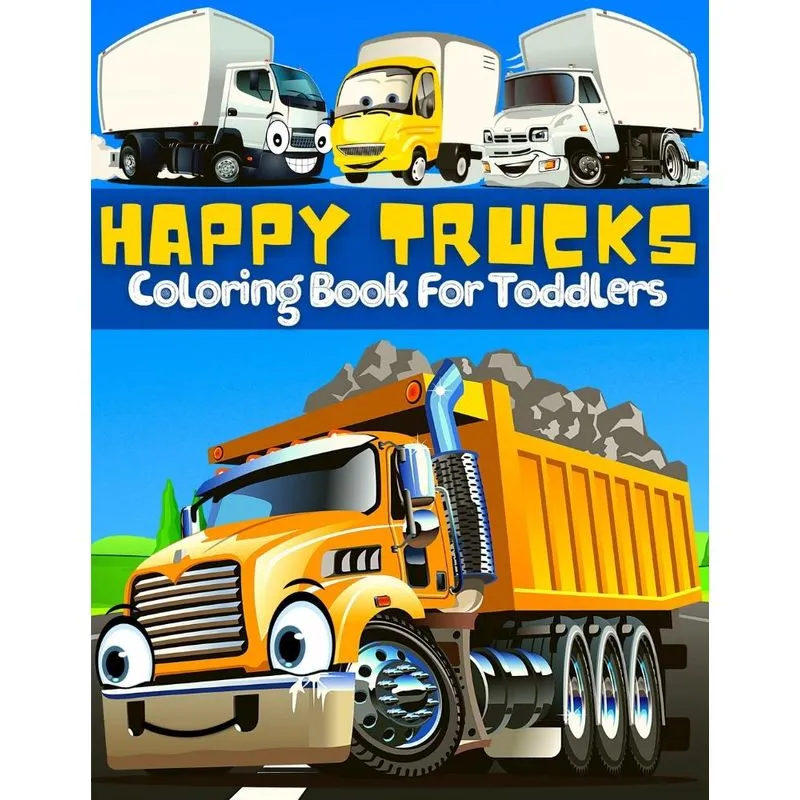 Trucks Coloring Book For Toddlers