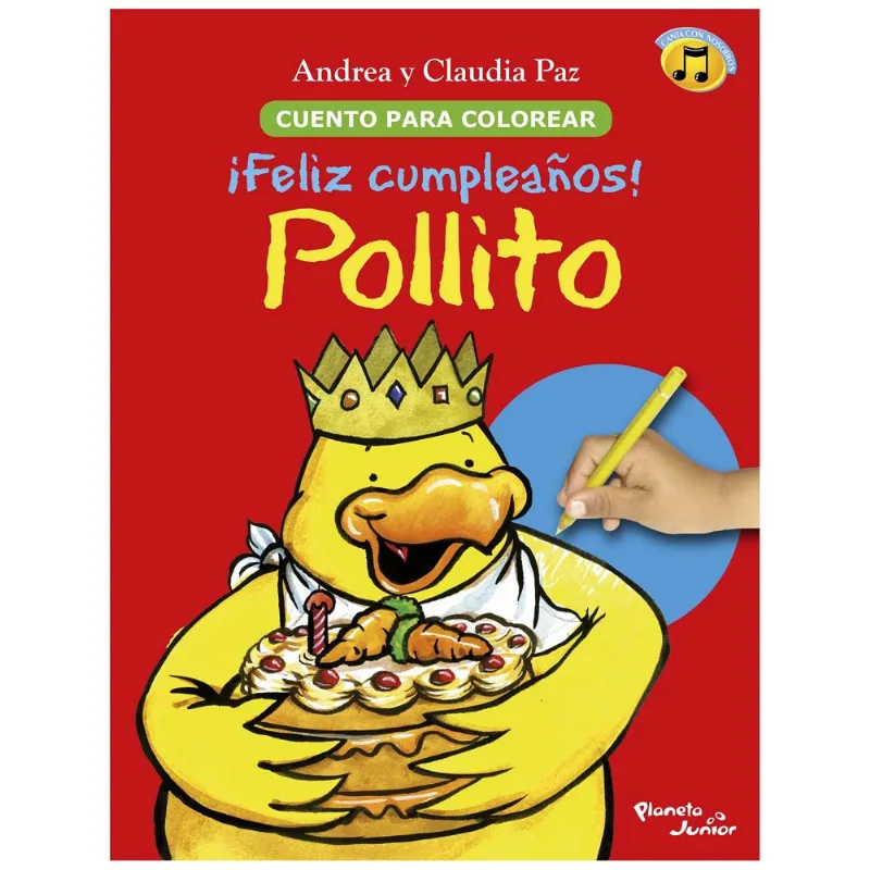 Libro para Colorear PLANETA Feliz Cumpleaños Pollito