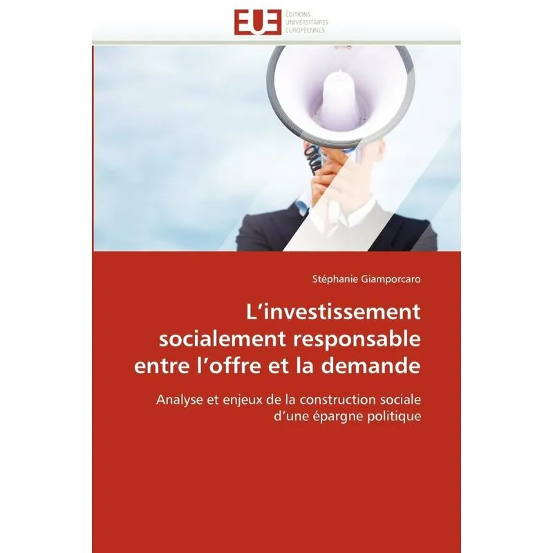 Livro L investissement socialement responsable entre l offre et la demande