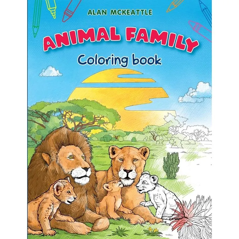 Animal Family Coloring Book