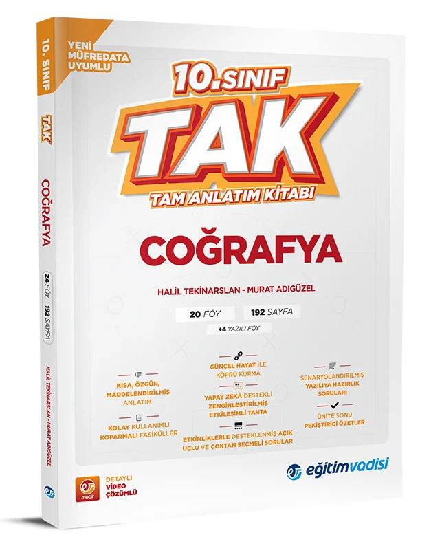 Eğitim Vadisi 2026 10. Sınıf Coğrafya Tak Tam Anlatım Kitabı | Eğitim Vadisi