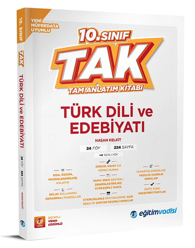 Eğitim Vadisi 2026 10. Sınıf Türk Dili Ve Edebiyatı Tak Tam Anlatım Kitabı | Eğitim Vadisi