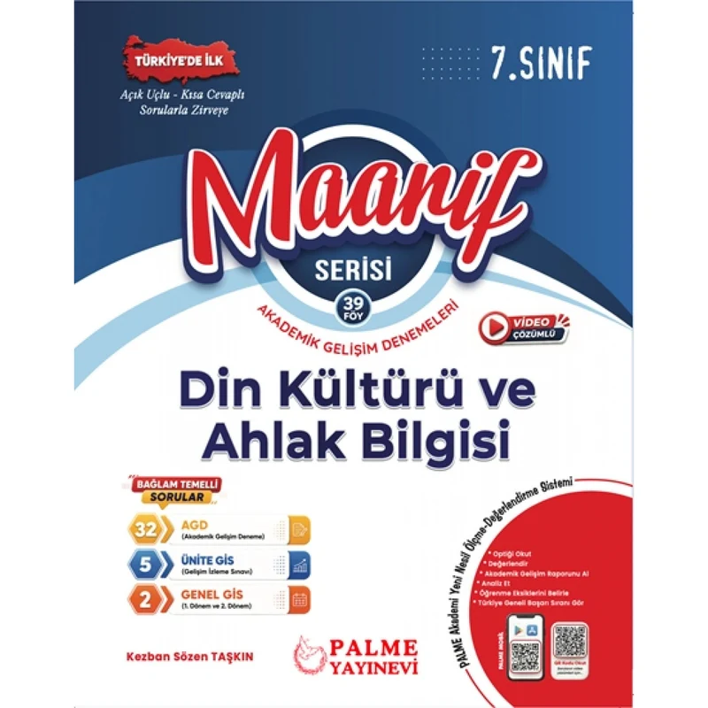 7. Sınıf Maarif Din Kültürü Akademik Gelişim Denemeleri (39 Fasikül) | Palme Yayınları