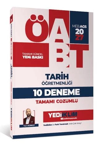 2027 MEB AGS ÖABT Tarih Öğretmenliği Tamamı Çözümlü 10 Deneme | Yediiklim Yayınları (Ciltsiz)