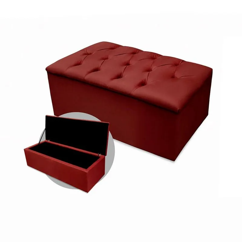Calçadeira Baú Mirage Solteiro 90cm Suede - Ecotec Decor
