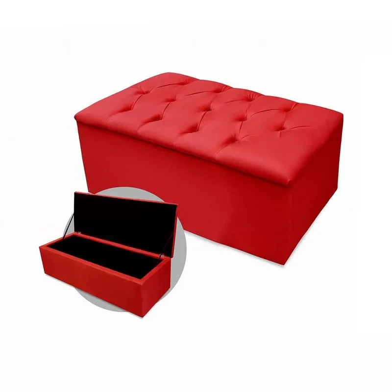 Calçadeira Baú Mirage Solteiro 90cm Suede - Ecotec Decor