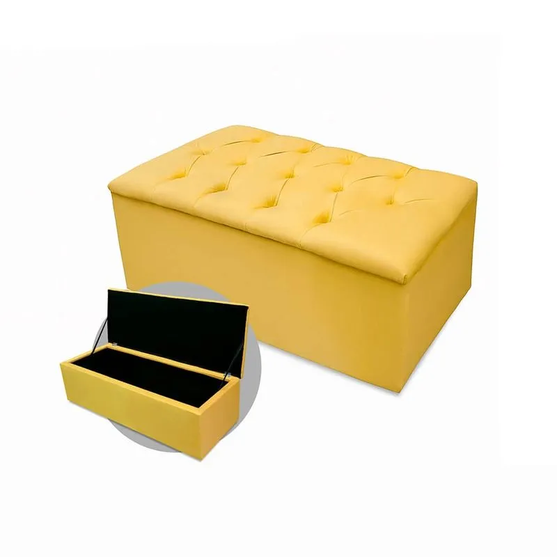 Calçadeira Baú Mirage Solteiro 100cm Suede - Renascer Decor