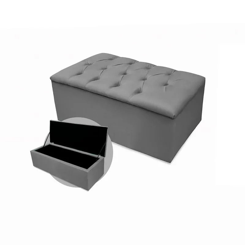 Calçadeira Baú Mirage Solteiro 120cm Suede - Renascer Decor