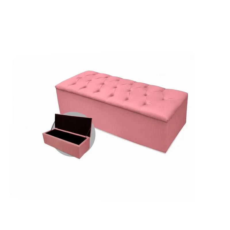Calçadeira Baú Mirage Casal 140cm Suede - Ecotec Decor