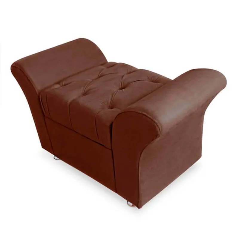 Calçadeira Baú Veneza Solteiro 90cm Suede
