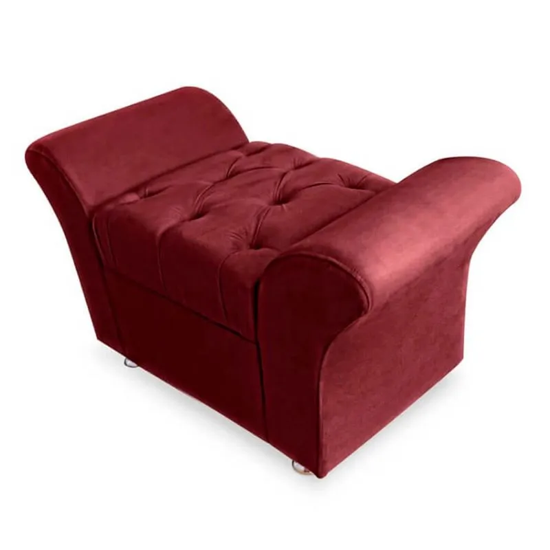 Calçadeira Baú Veneza Solteiro 90cm Suede