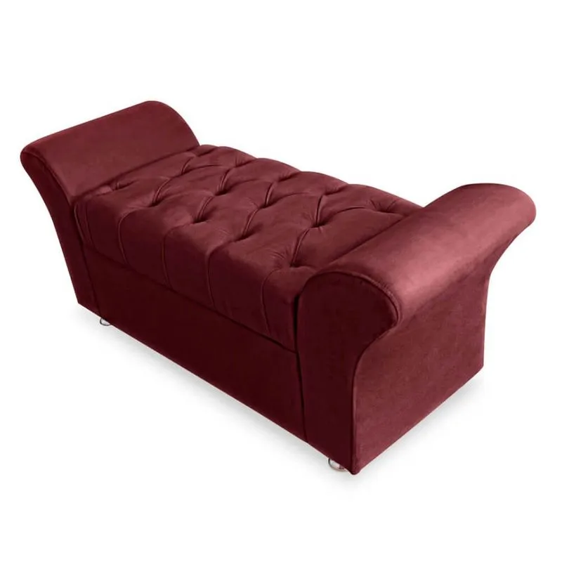 Calçadeira Baú Veneza Casal 140cm Suede