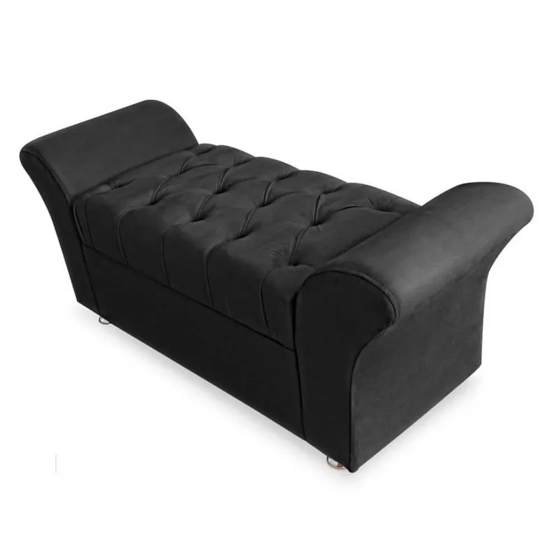Calçadeira Baú Veneza Casal 140cm Suede