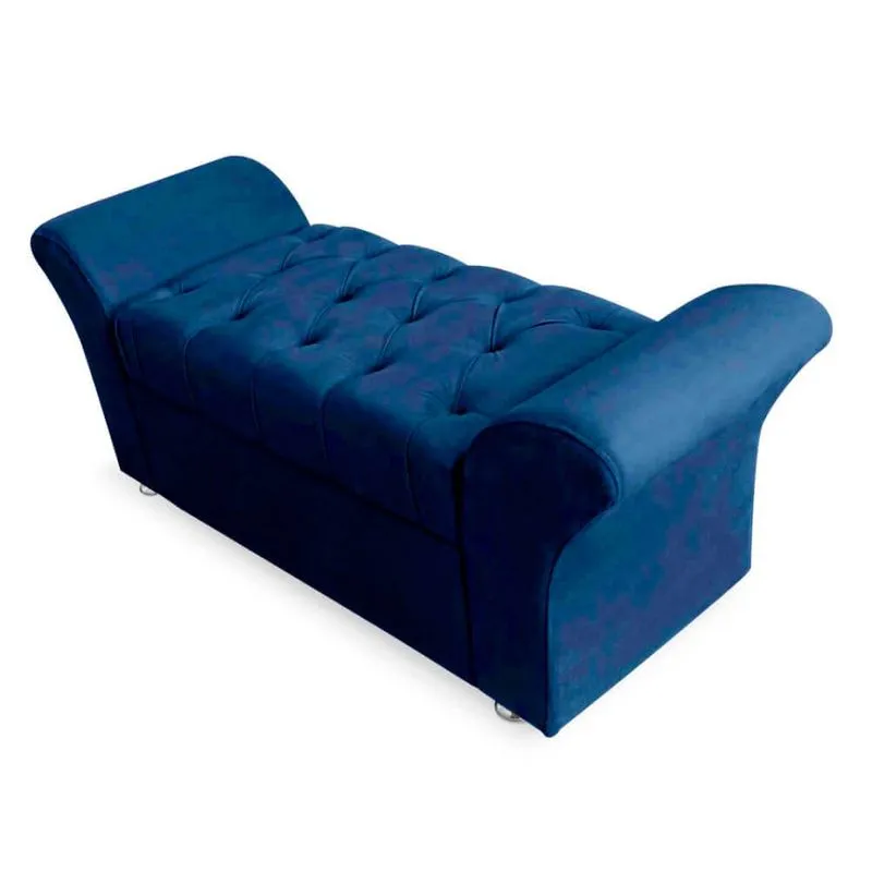 Calçadeira Baú Veneza Casal 140cm Suede