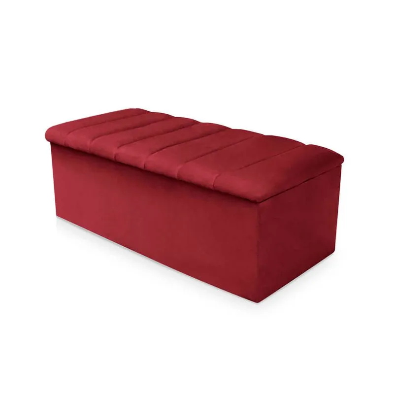Calçadeira Baú Cancun Solteiro 100cm Suede - Ecotec Decor