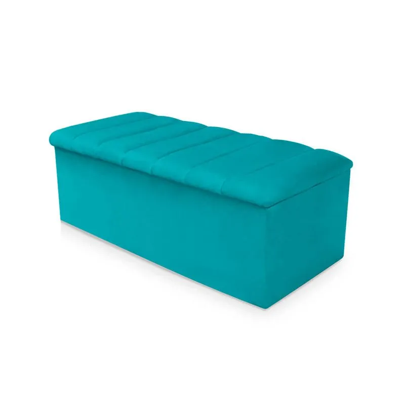Calçadeira Baú Cancun Solteiro 100cm Suede - Ecotec Decor