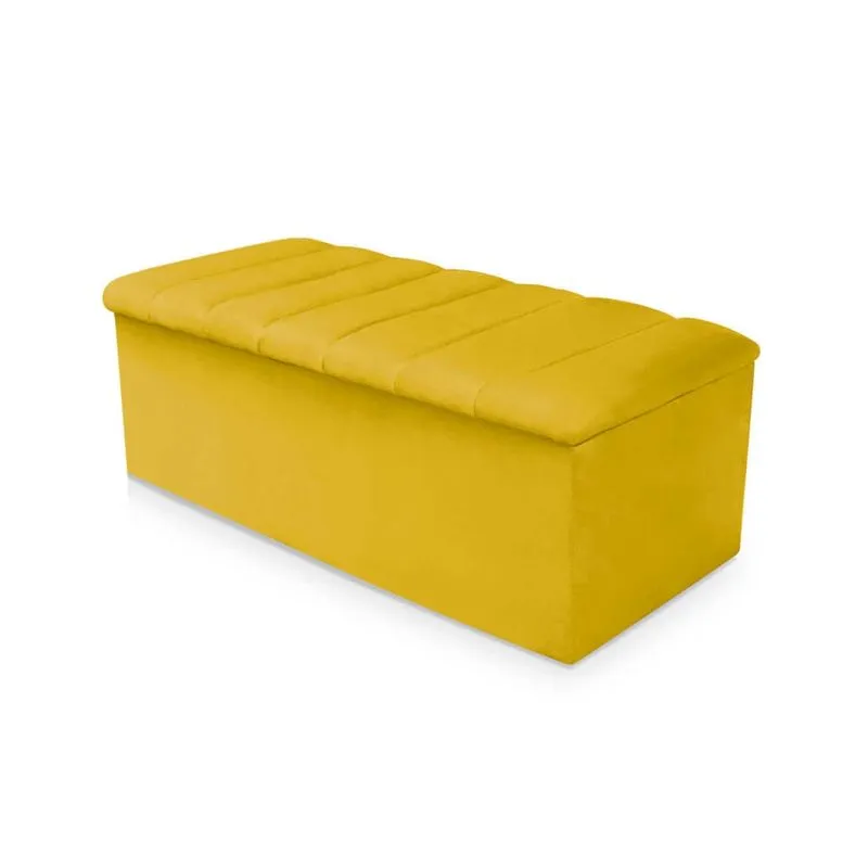 Calçadeira Baú Cancun Solteiro 120cm Suede - Renascer Decor