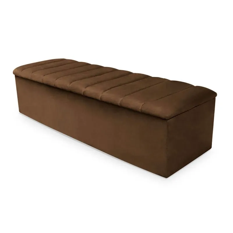 Calçadeira Baú Cancun Casal 140cm Suede - Ecotec Decor