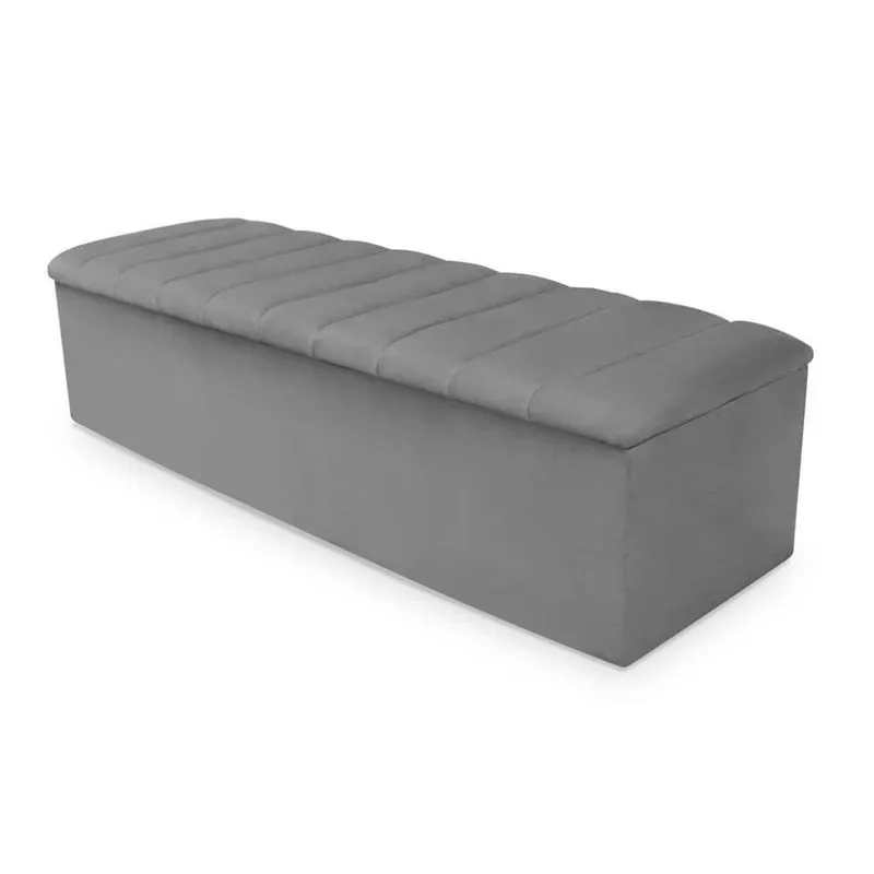 Calçadeira Baú Cancun Casal 140cm Suede - Ecotec Decor