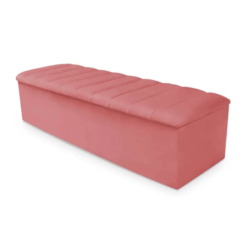 Calçadeira Baú Cancun Casal 140cm Suede - Ecotec Decor