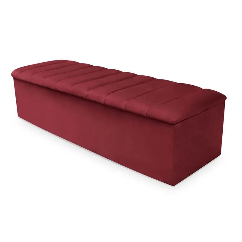 Calçadeira Baú Cancun Casal 140cm Suede - Ecotec Decor