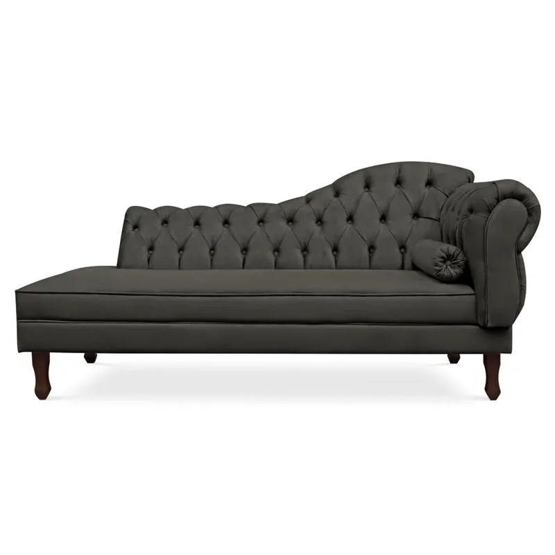 Recamier Divã Cancun 140cm com Capitonê - Esquerda Suede