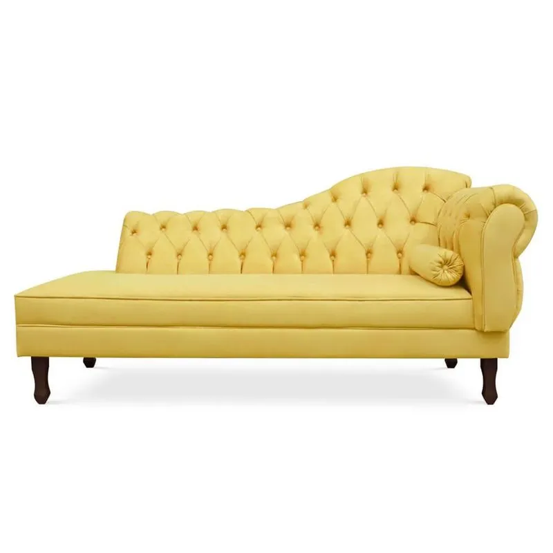 Recamier Divã Cancun 140cm com Capitonê - Esquerda Suede