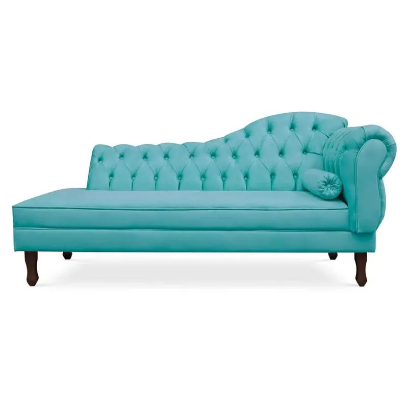 Recamier Divã Cancun 140cm com Capitonê - Esquerda Suede