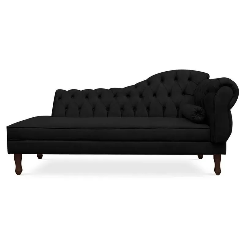 Recamier Divã Cancun 140cm com Capitonê - Esquerda Suede