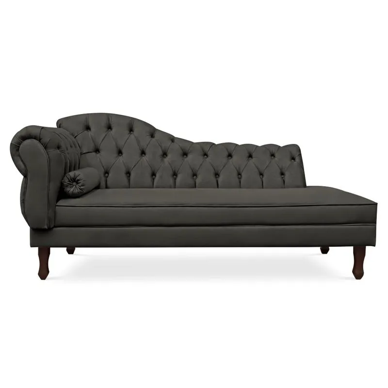 Divã Recamier Sofá Juliana 140cm Lado Direito Suede
