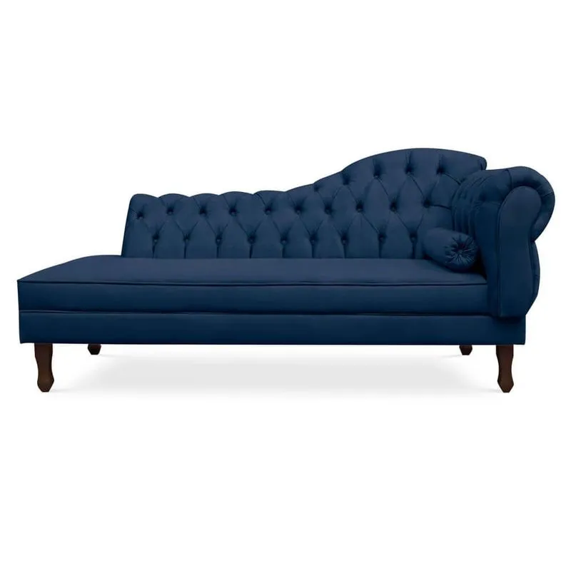 Divã Recamier Namoradeira Larissa 160cm com Capitonê - Esquerda Suede