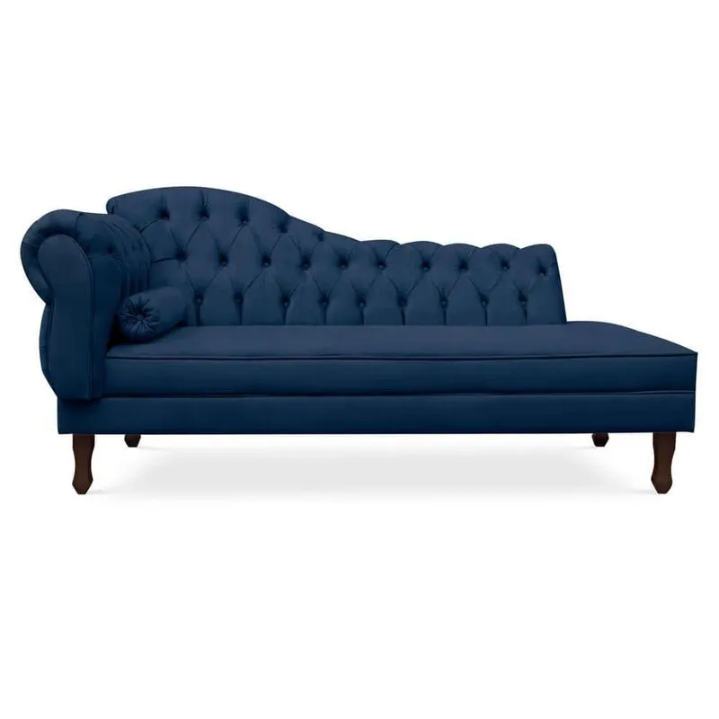 Divã Recamier Namoradeira Larissa 185cm com Capitonê - Direita Suede