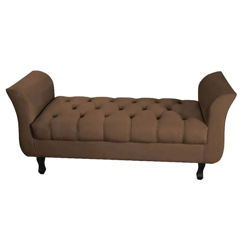 Recamier Grécia Calçadeira Decoração Moderno Quarto Sala Estar Jantar Suede - Renascer Decor