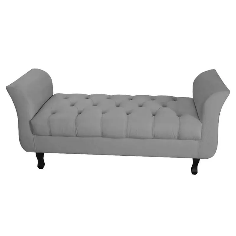 Recamier Grécia Calçadeira Decoração Moderno Quarto Sala Estar Jantar Suede - Renascer Decor