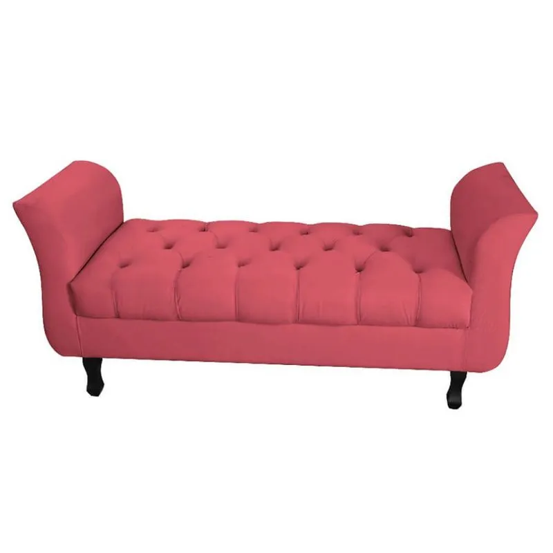 Recamier Grécia Calçadeira Decoração Moderno Quarto Sala Estar Jantar Suede - Renascer Decor