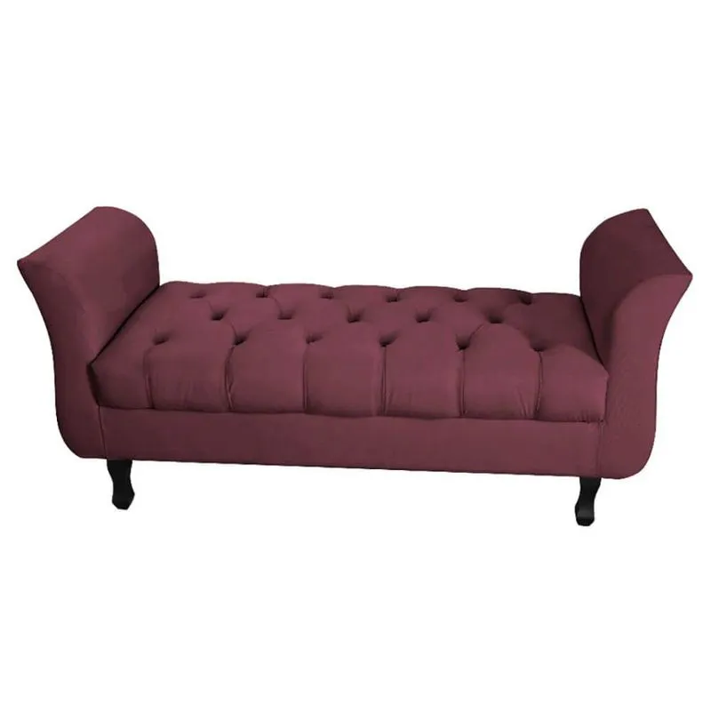 Recamier Grécia Calçadeira Decoração Moderno Quarto Sala Estar Jantar Suede - Renascer Decor