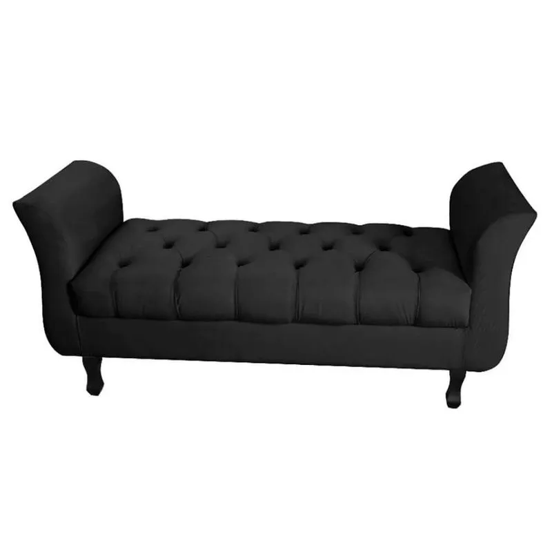 Recamier Grécia Calçadeira Decoração Moderno Quarto Sala Estar Jantar Suede - Renascer Decor