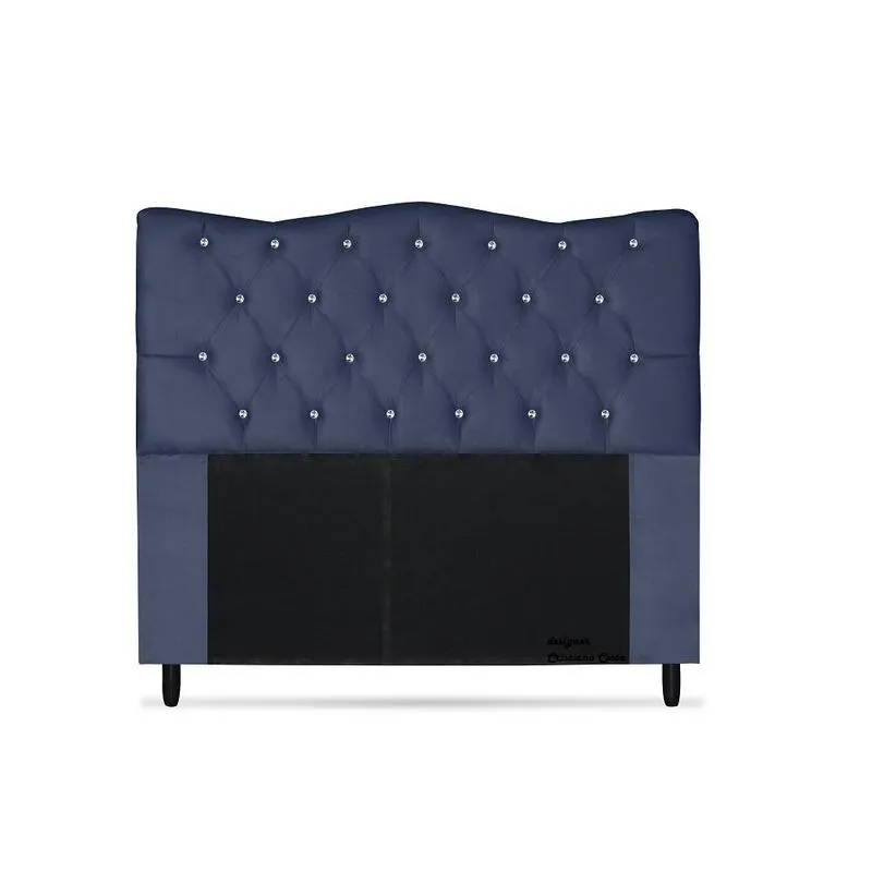 Cabeceira Dunas Solteirão Viúva 120cm com Strass Suede